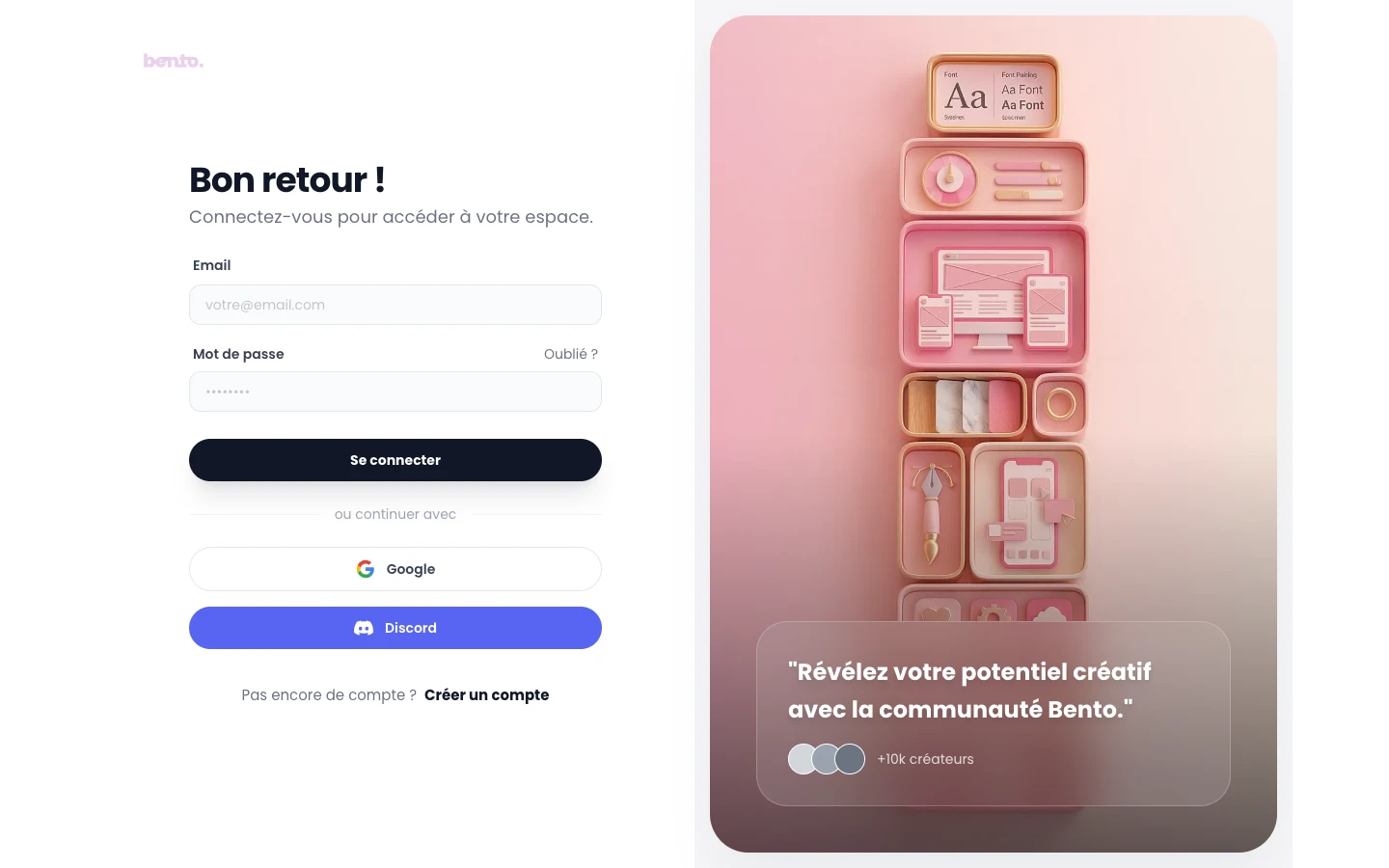 Bento — Login
