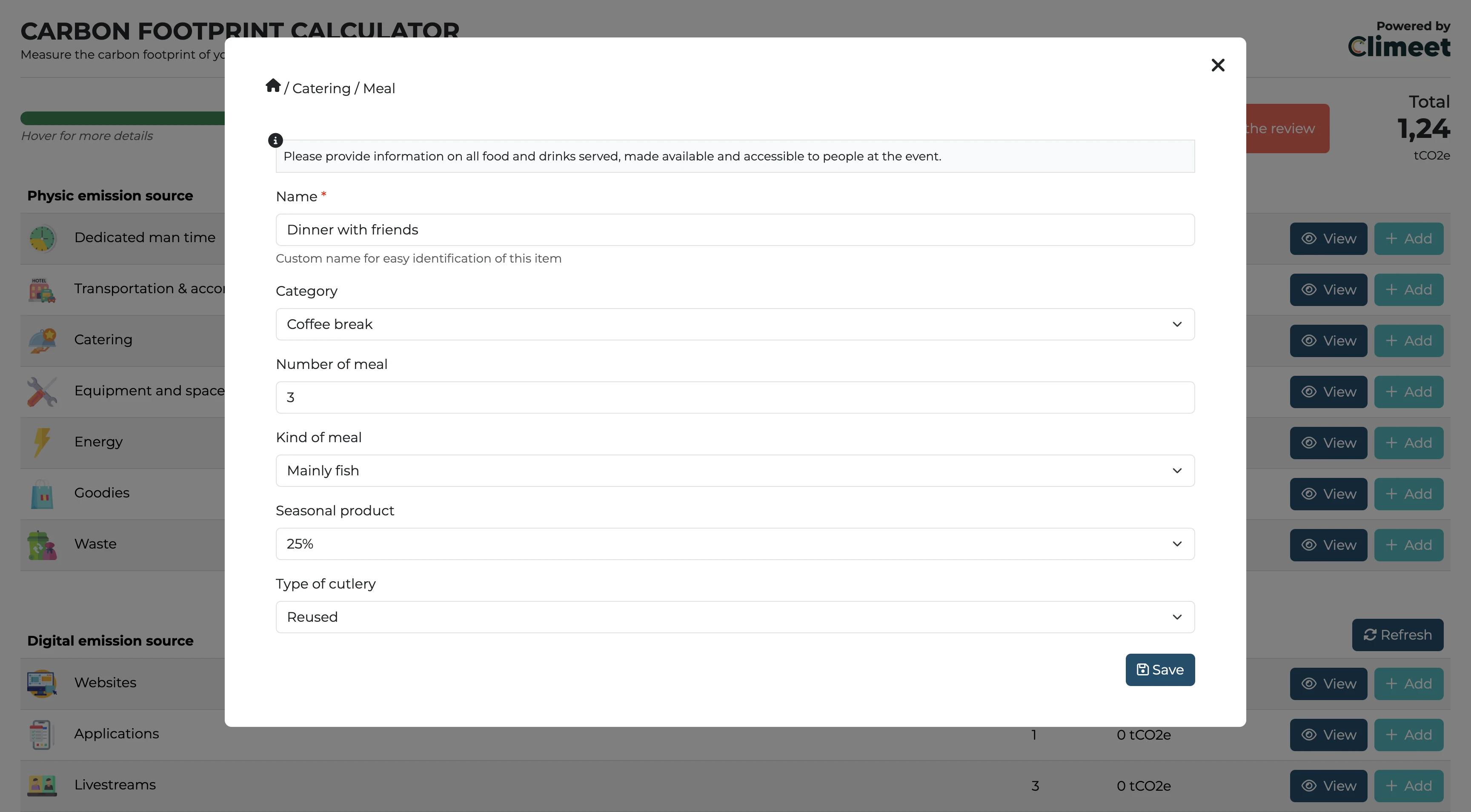 Footprint Calculator — Formulaire