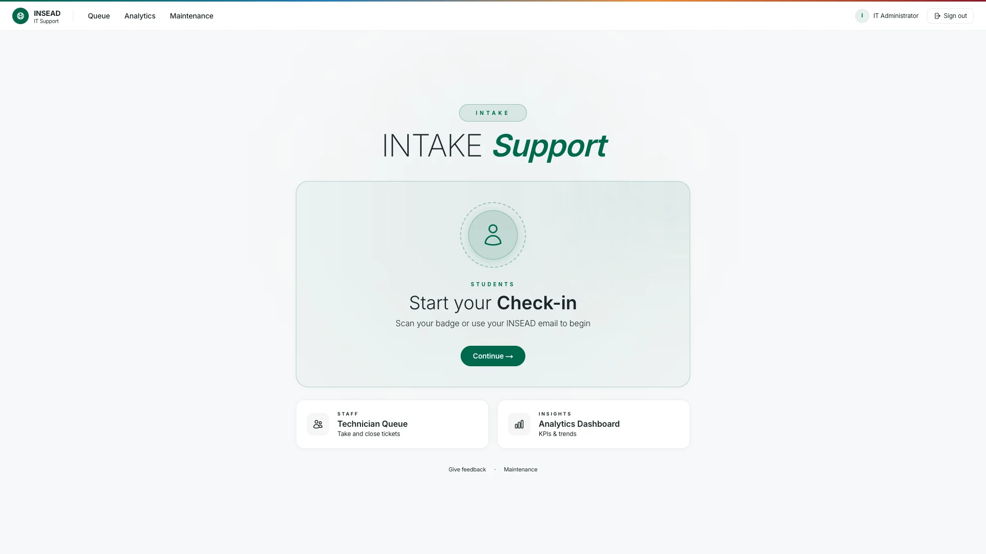 Intake (INSEAD) — Accueil
