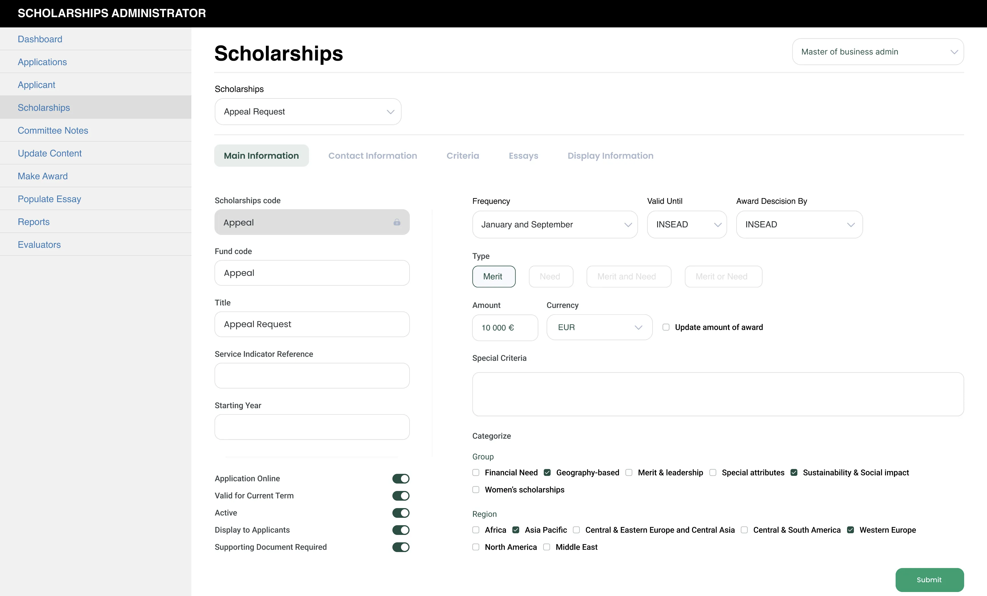 APOL (INSEAD) — Dashboard